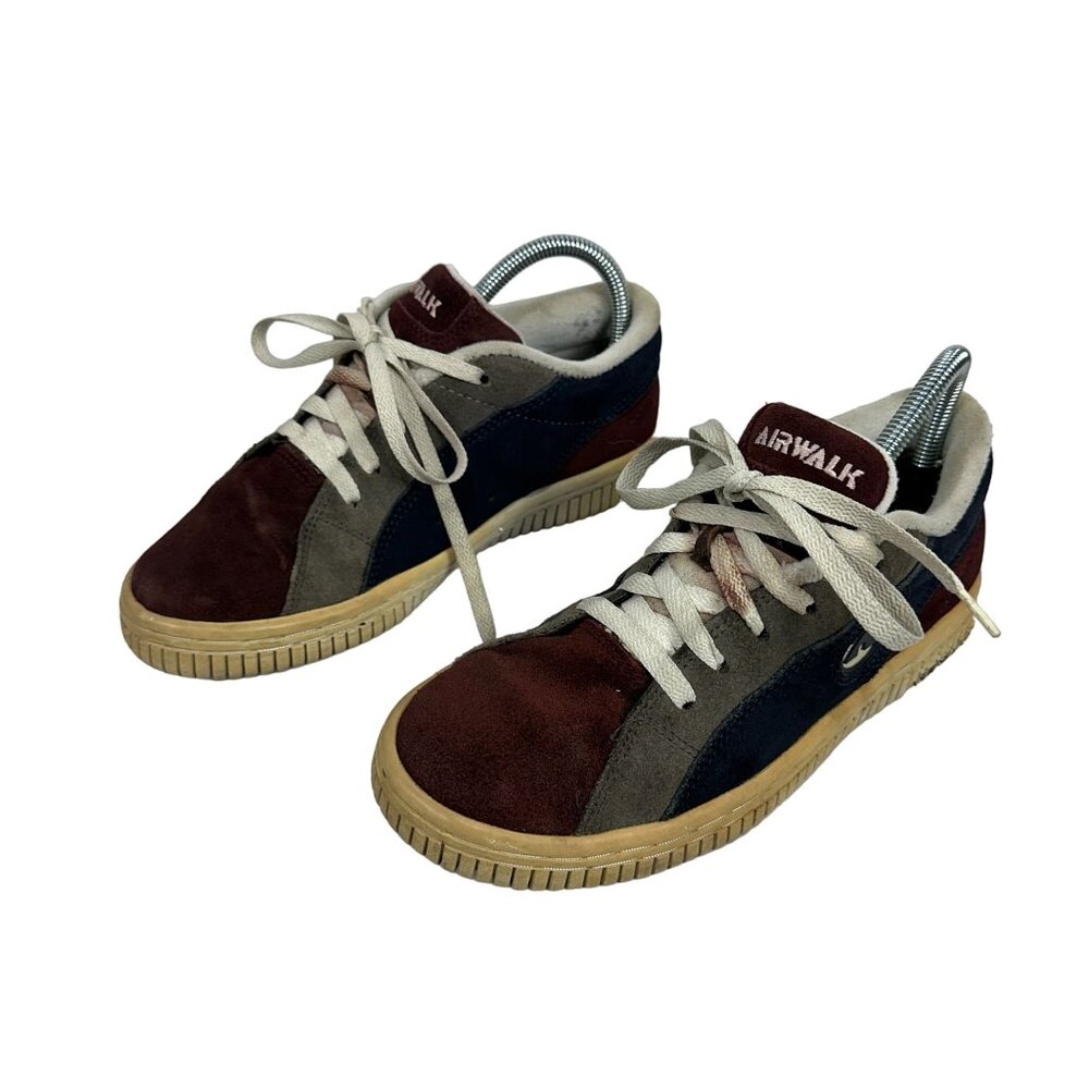 Airwalk Womens Suede Sneakers Size 5.5 Red/Blue/Gray